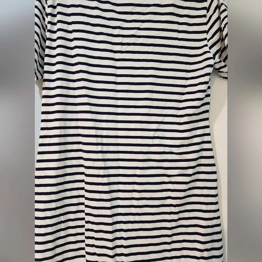 Women's Tommy Bahama White With Navy Stripes Casual Shirt Dress, Size XL - Picture 4 of 5
